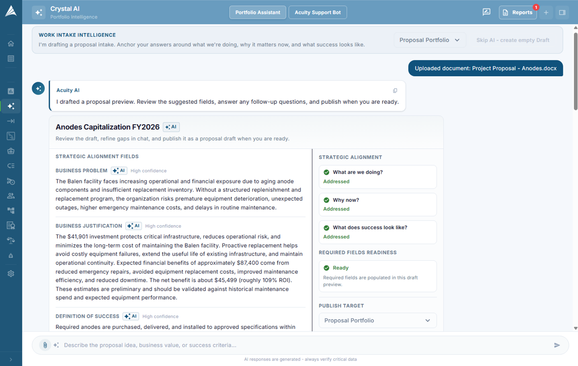 Crystal AI - Work Intake Intelligence Building a Robust Proposals