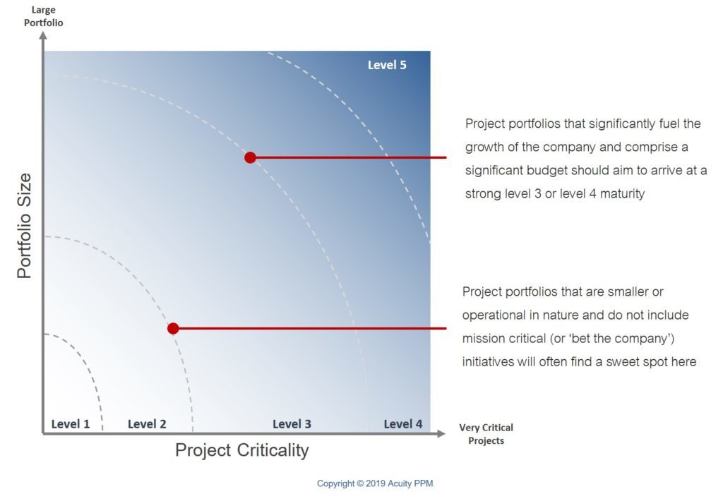 Assess Portfolio Maturity Based on Portfolio Magnitude and Project Criticality